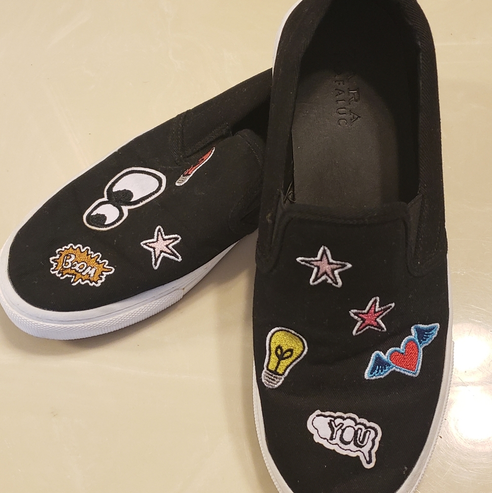 ZARA Trafaluc Slip on sticker sneakers size 8, good for Halloween